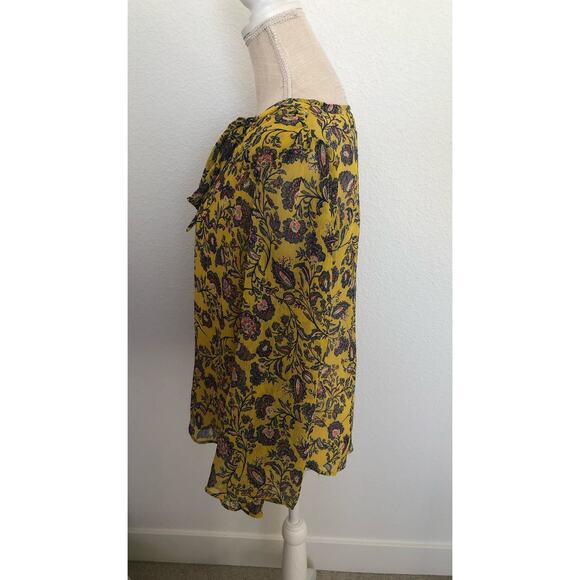 Jessica Simpson Leslie Floral Print Chiffon Tie Neck Blouse - XS - Picture 3 of 4